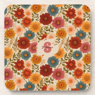 Porta-copo Vintage Daisy Floral Patterno