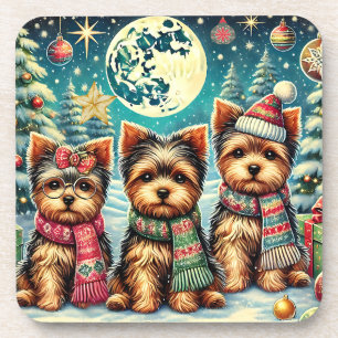Porta-copo Vintage Felry Natal Terrier Yorskhire Yorkie