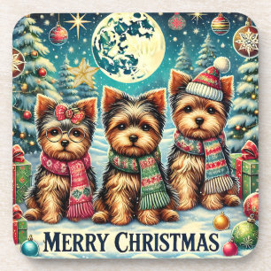 Porta-copo Vintage Felry Natal Terrier Yorskhire Yorkie