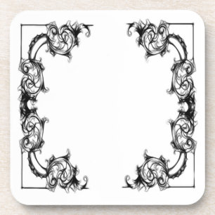 PORTA-COPO VINTAGE FLORAL BLACK E BRANCO DAMASK