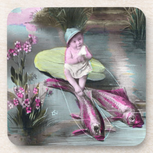 Porta-copo Vintage French April Fool Pistcard