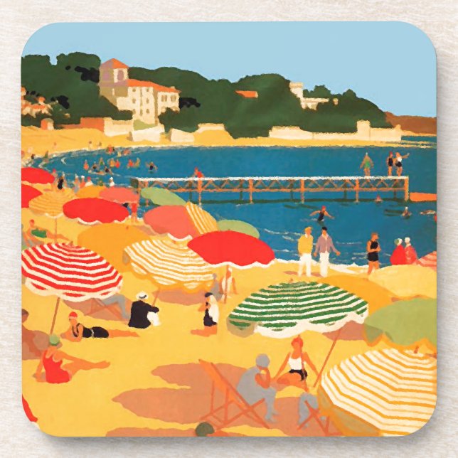 Porta-copo Vintage French Riviera Beach (Frente)