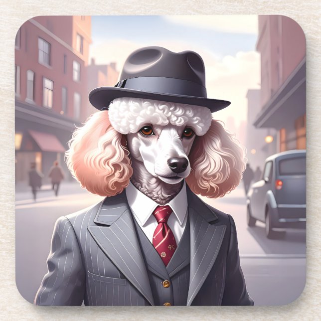 Porta-copo Vintage Gangster Poodle (Frente)