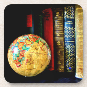 Porta-copo Vintage Globe e Livros