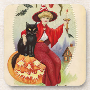 Porta-copo Vintage Halloween Witness e Black Cat
