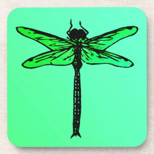Porta-copo Vintage Japonês Dragonfly, esmeralda verde