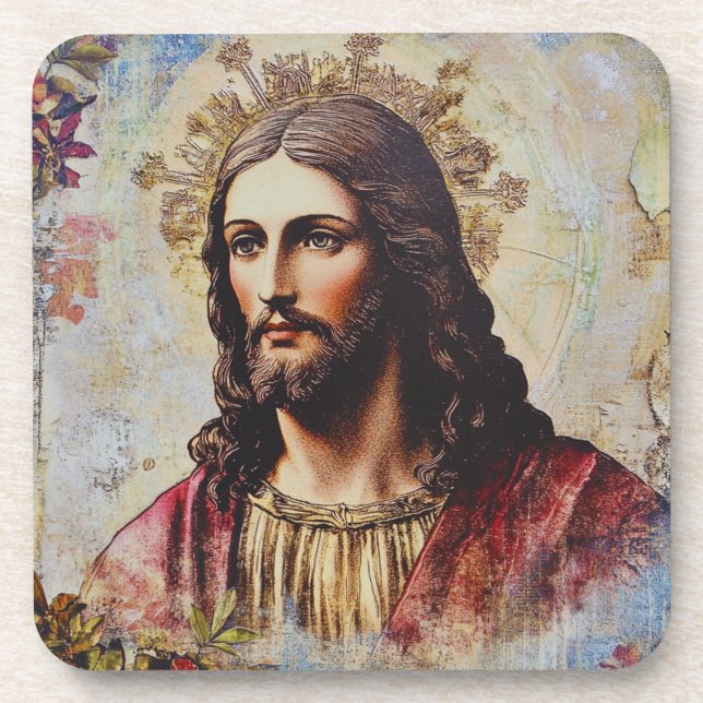 Porta-copo Vintage Jesus Religioso (Frente)