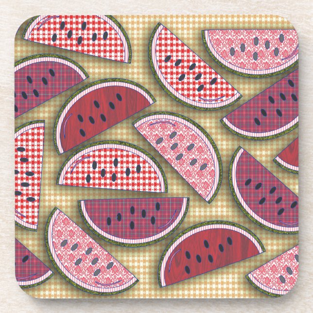 Porta-copo Vintage Picnic Watermelons (Frente)