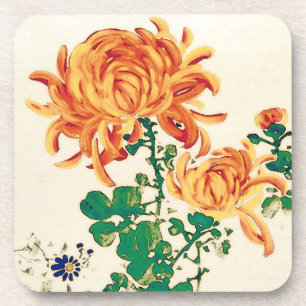 Porta-copo Vintage - Pintura Japonesa de Chrysanthemums