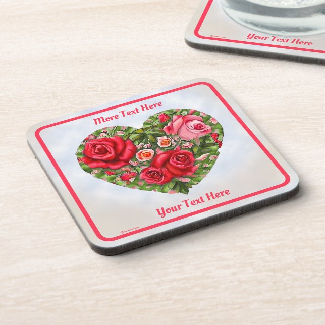 Porta-copo Vintage Rosa Heart (Left Side)