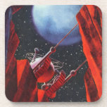 Porta-copo Vintage Science Fiction, Canyon Space Moon Rover<br><div class="desc">Ilustração vintage: planetas futuristas de ficção científica e imagem espacial. Uma vista de um cânion profundo olhando para cima em direção a um veículo de exploração espacial com uma lua grande e estrelas no céu noturno. Um clássico design de quadrinhos retrô de ficção científica.</div>