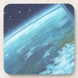 Porta-copo Vintage Science Fiction, Earth at Night with Stars