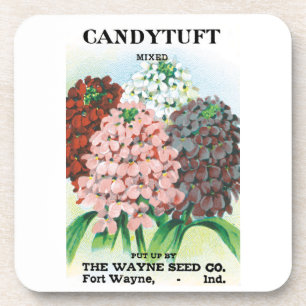 Porta-copo Vintage Seed Packet Art, Flores de Jardim de Candy