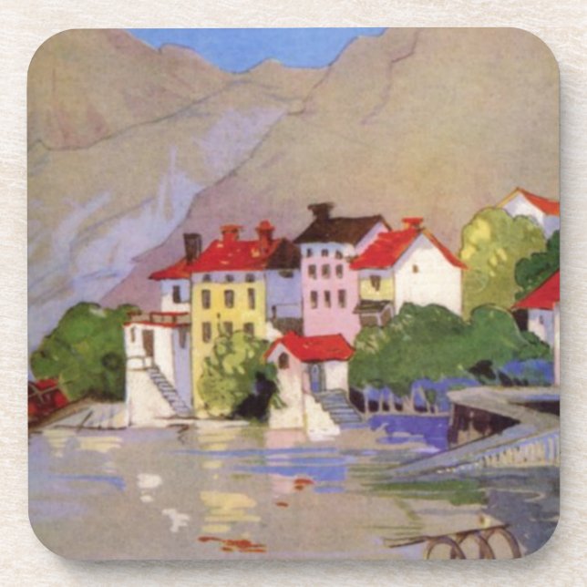 Porta-copo Vintage Selands Village Itália Turismo (Frente)