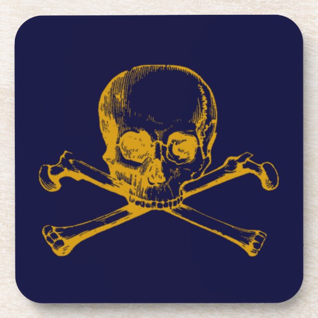 Porta-copo Vintage Skull & Crossbones (Frente)