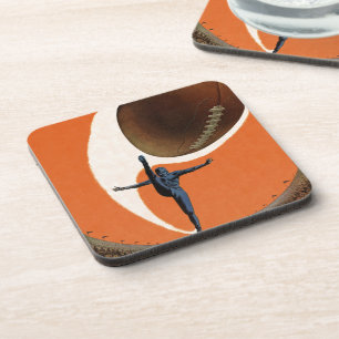 Porta-copo Vintage Sports, jogador de futebol batendo a bola