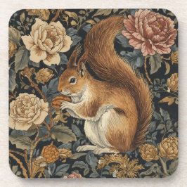 Porta-copo Vintage Squirrel and Flowers Pattern