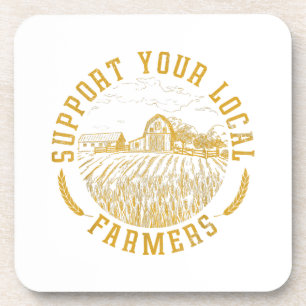 Porta-copo Vintage Suporta Seus Agricultores Locais Fazendo A