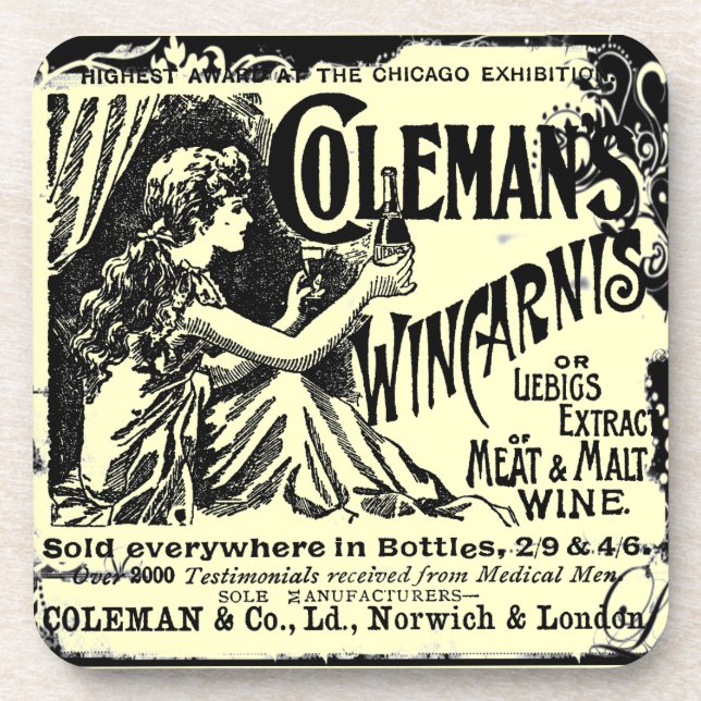 Porta-copo Vintage Wincarnis Tonic Ad (Frente)