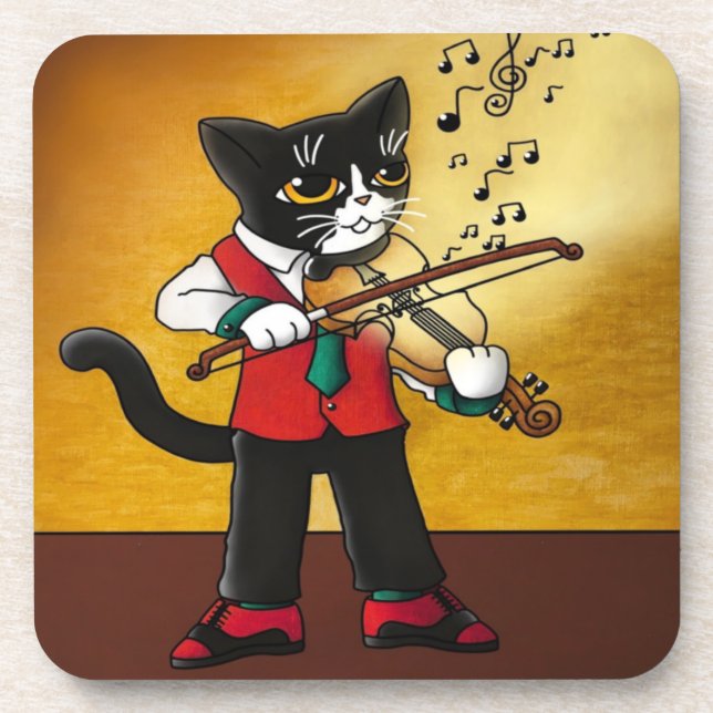 Porta-copo Violino Music Cat (Frente)