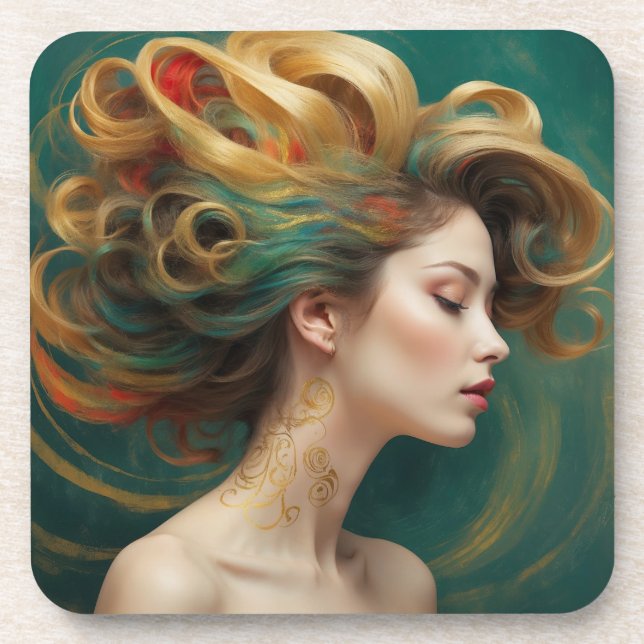 Porta-copo "Virelle" - Opulência nas ondas Emerald (Frente)