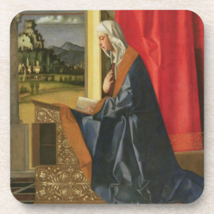 Porta-copo Virgem Maria, do diptych do aviso (óleo sobre