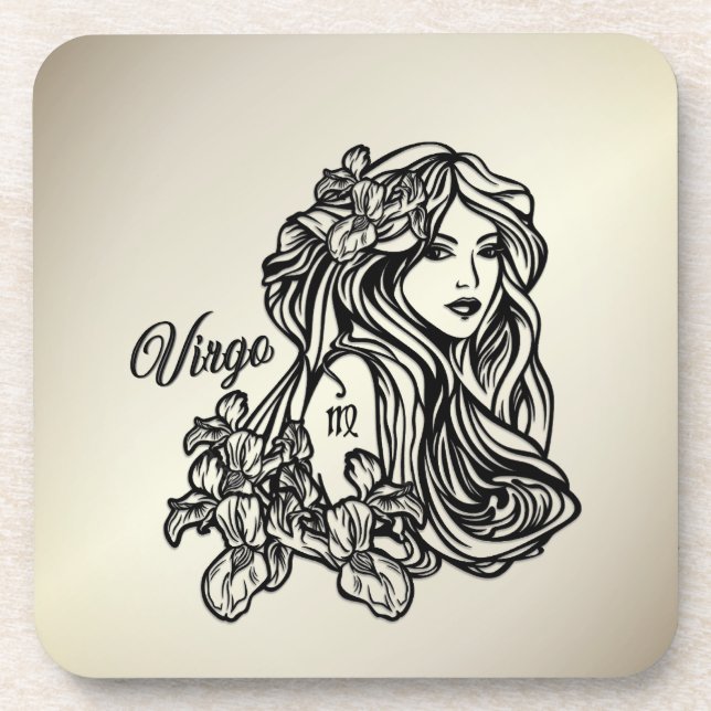 Porta-copo Virgo A Virgem Zodíaco Dourado (Frente)