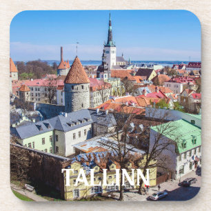 Porta-copo Vista aérea de Tallinn centro na Estônia