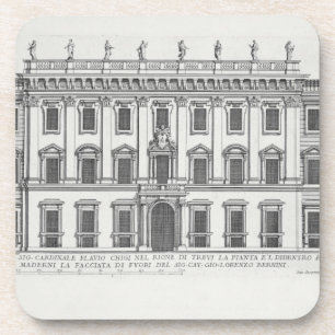 Porta-copo Vista da fachada de Palazzo Chigi, Roma, designe