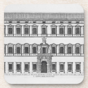 Porta-copo Vista da fachada do palácio de Lateran, Roma, co