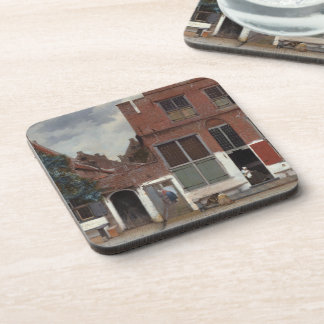 Porta-copo Vista de casas em Delft The Little Street