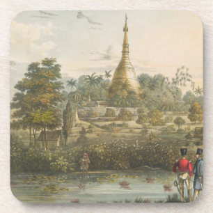 Porta-copo Vista do grande pagode de Dagon em Rangoon do