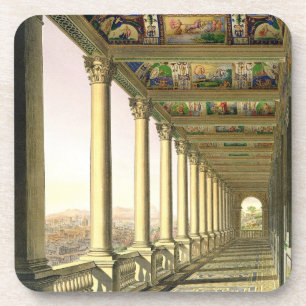 Porta-copo Vista do terceiro Loggia do assoalho no vaticano,