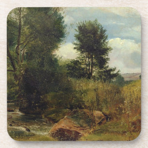 Porta-copo Vista no rio Sid, perto de Sidmouth, c.1852 (óleo