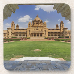 Porta-copo Vista traseira do hotel Umaid Bhawan Palace, Jodjp