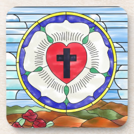 Porta-copo Vitral da Rosa de Lutero