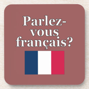 Porta-copo Você fala francês? em francês. Sinalizador