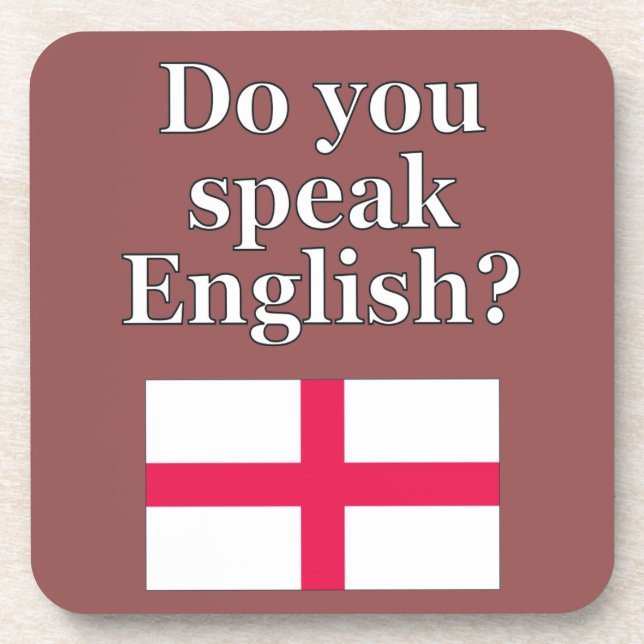 Porta-copo "Você fala inglês?" em inglês. Sinalizador (Frente)