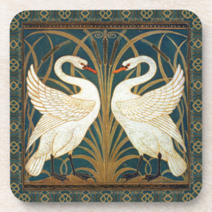 Porta-copo Walter Crane Swan, Rush E Iris Art Nouveau