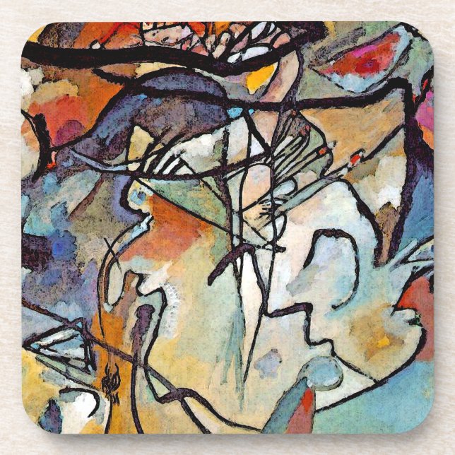 Porta-copo Wassily Kandinsky - Composição Cinco Abstrato (Frente)