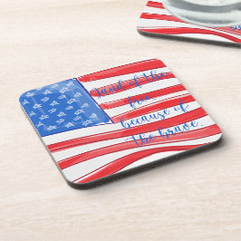 Porta-copo Watercolor American Flag Land of the Free