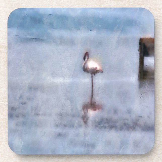 Porta-copo Watercolor Flamingo (Frente)