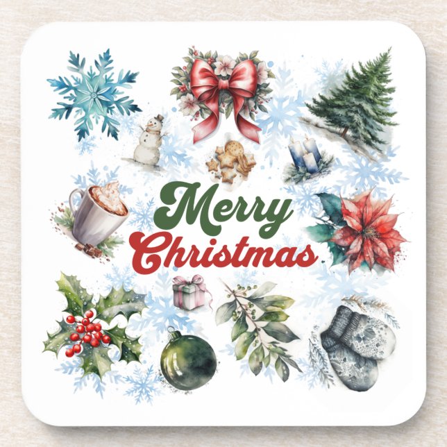 Porta-copo Watercolor Natal (Frente)