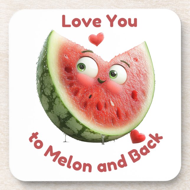 Porta-copo Watermelon Love: Sweet & Juicy Heart (Frente)