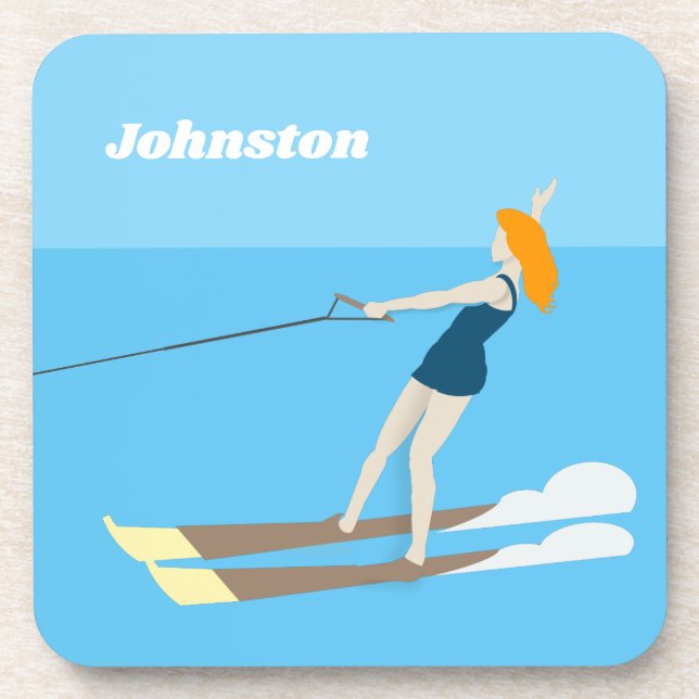 Porta-copo Waterski, estilo Vintage (Frente)