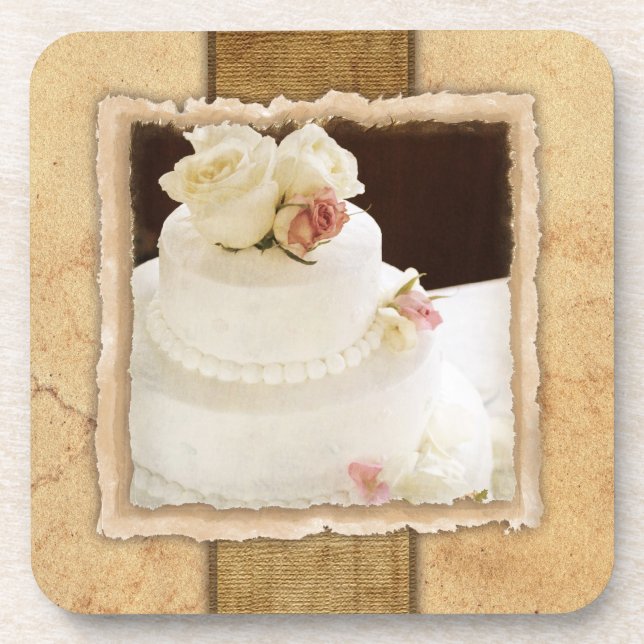 Porta-copo Wedding Cake Vintage (Frente)