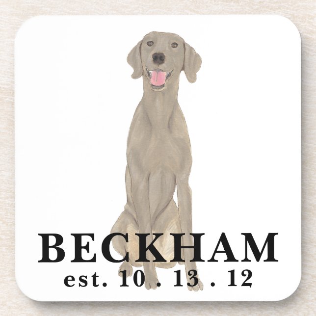 Porta-copo Weimaraner Personalizado (Frente)