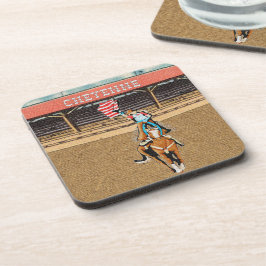 Porta-copo Western Cheyenne Rodeo Cowgirl American Flag 2