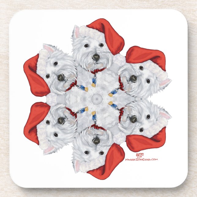 Porta-copo Westie Snowflake (Frente)