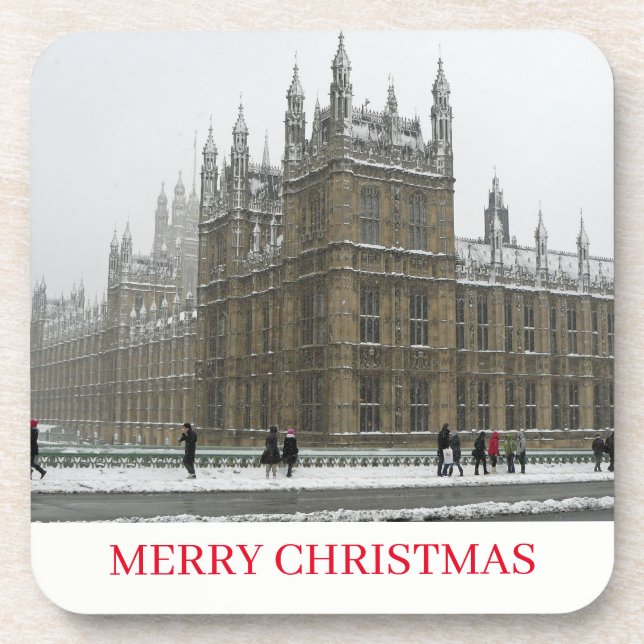 Porta-copo Westminster de Londres nas portas copos de neve (Frente)